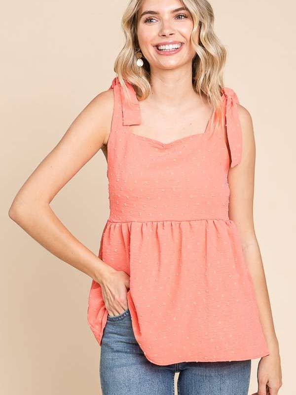 Culture Code - Wholesale Camisole - Women's - CWC1664 - BABYDOLL BOW TIE STRAP SMOCKING CAMI17