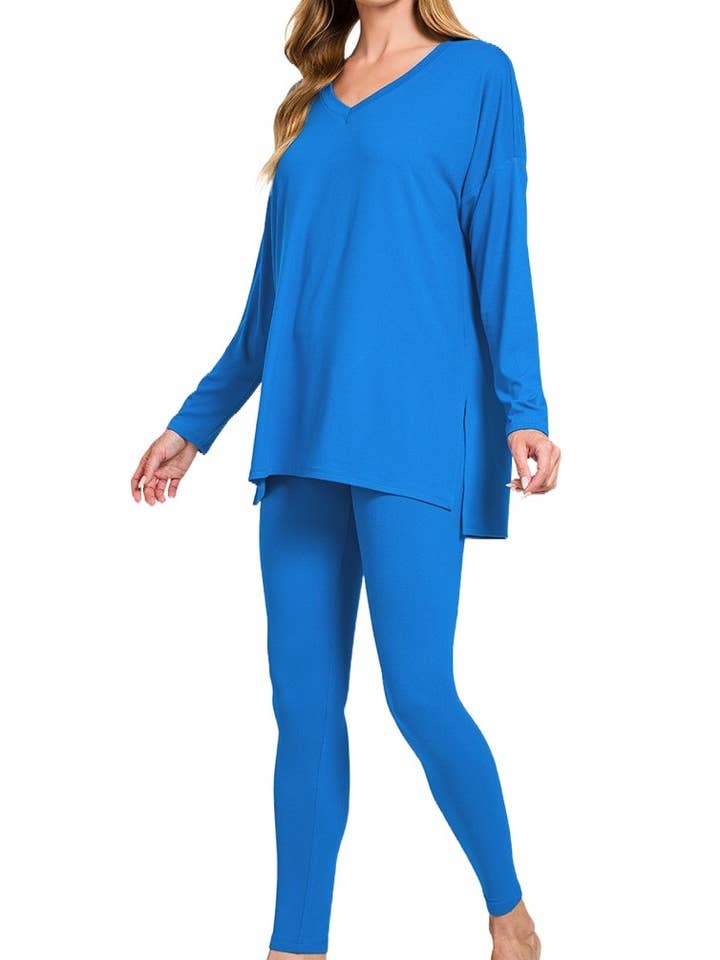 Brushed Dty microfiber loungewear set voor wholesale door Vanilla Monkey