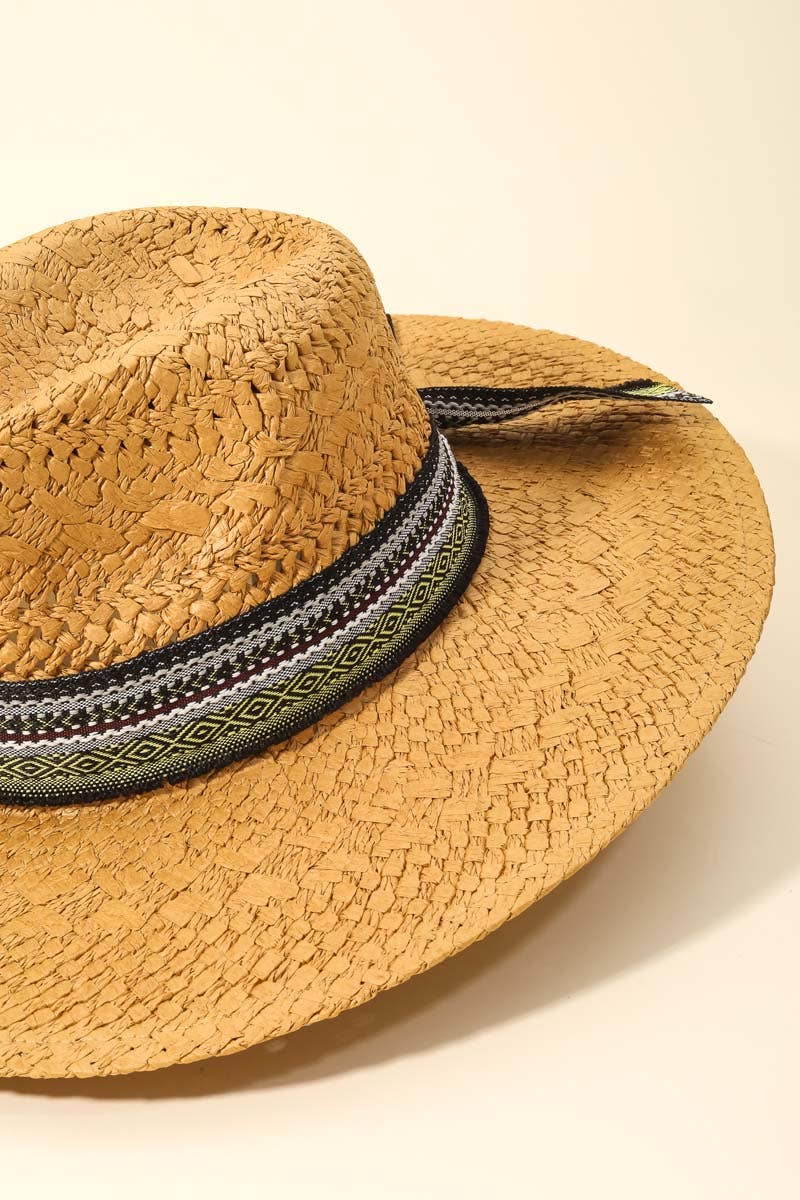 Anarchy Street - Wholesale Straw Hat - Women's - Boho Pattern Ribbon Straw Braided Hat4