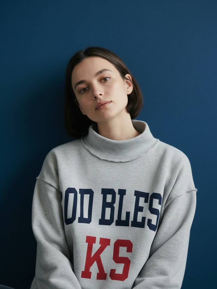 IT2594-GODBLESS | God Bless (State) Mock-neck Sweatshirts for wholesale by BUCKETLIST INC