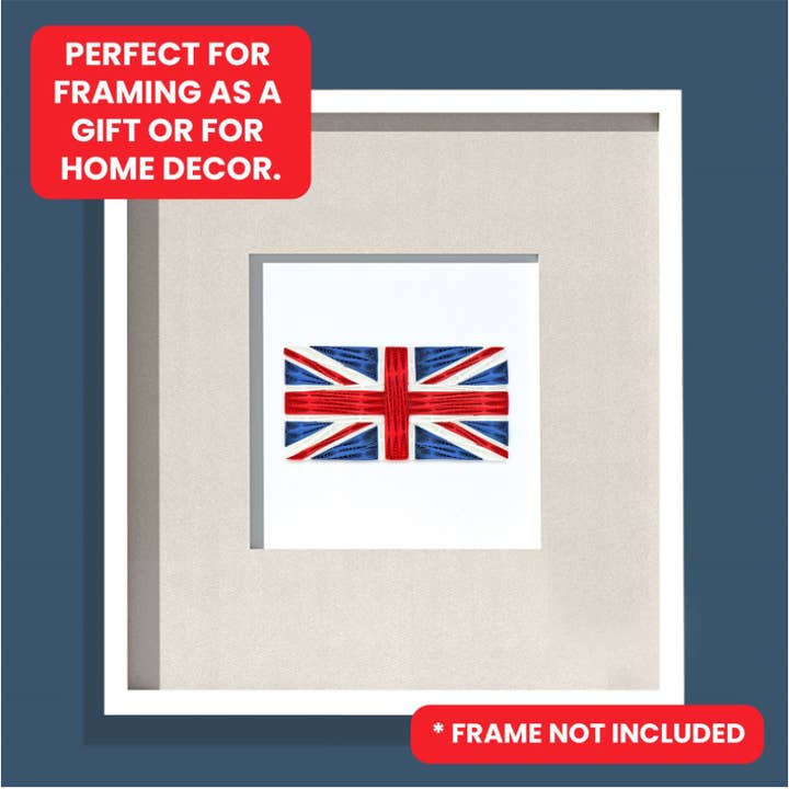Second Nature Ltd - Wholesale Everyday Greeting Card - Union Jack - Quilling Card, Handmade Greeting Card
