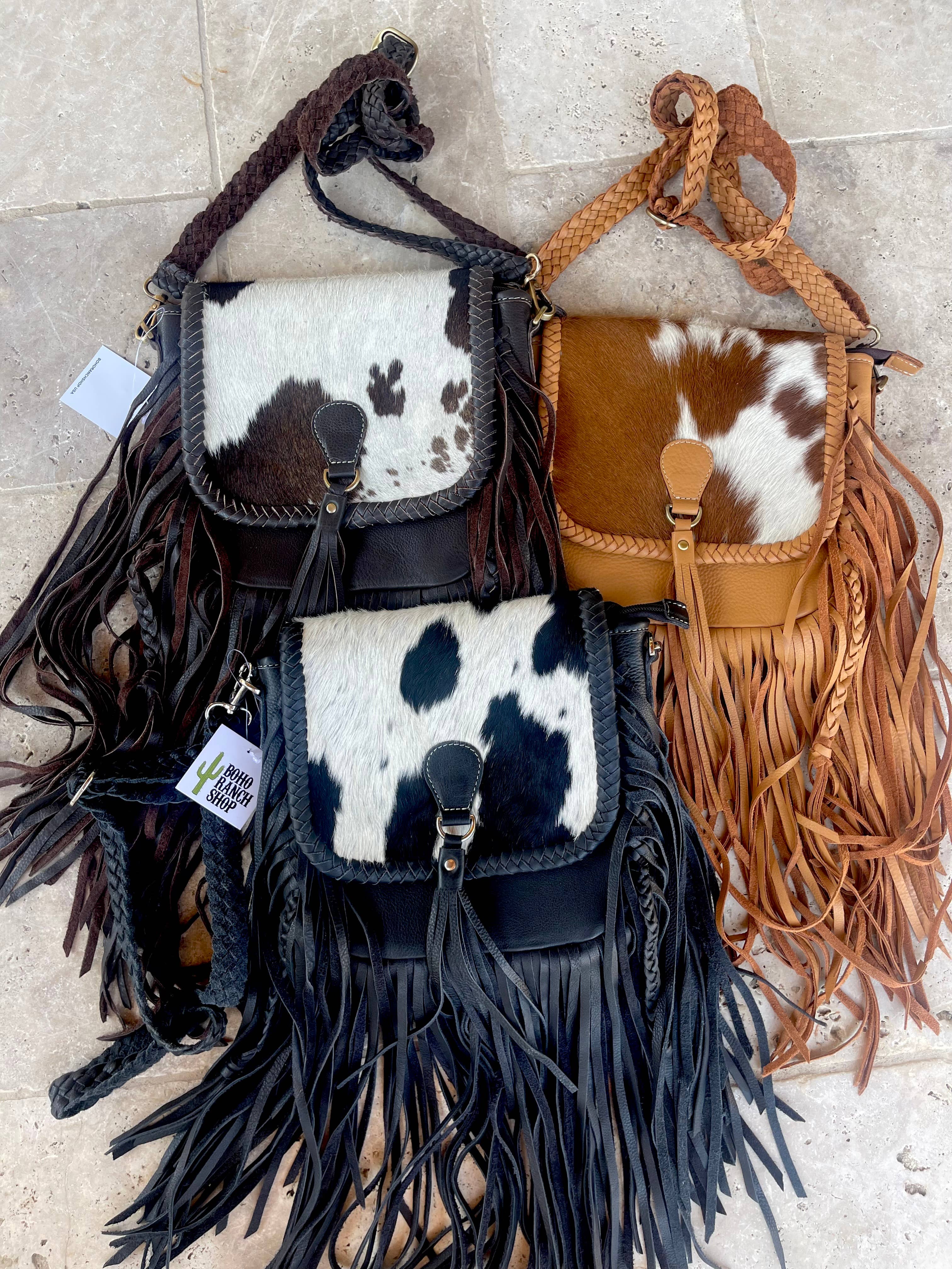 Boho Ranch Shop - Wholesale Crossbody Bag - Women's - THE NANCY CROSSBODY Genuine Hairon Cowhide Leather Tassel5