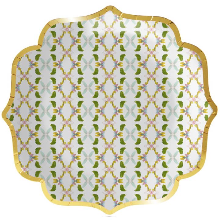 Dogwood Scalloped Dinner Paper Plates for wholesale by Laura Park Designs