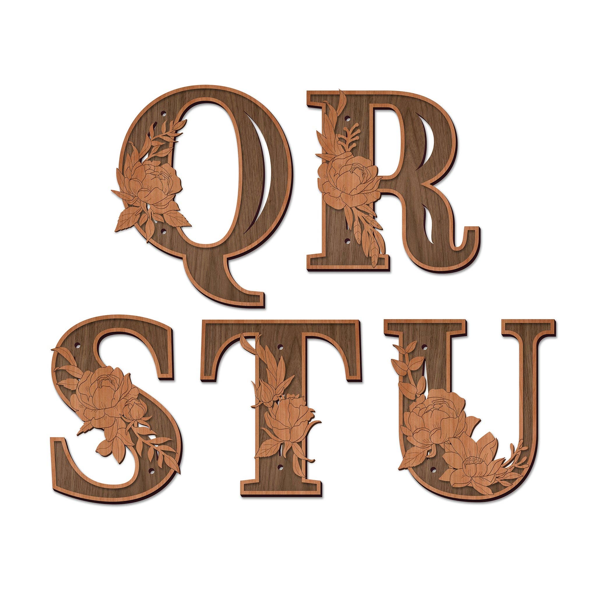 Inspired Indigo - Wholesale Wall Accent - Wood Letters and Numbers Wall Art - Floral Design10