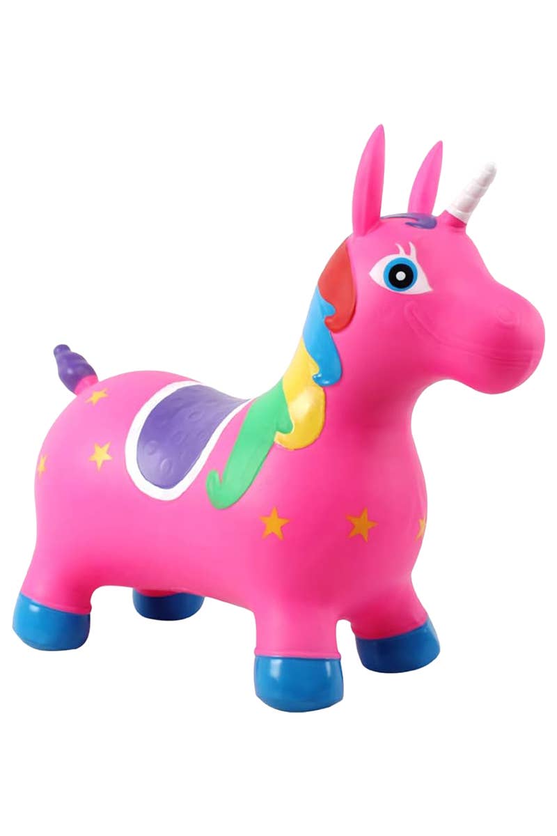 ASSORTED Kids Unicorn Inflatable Noise Making Hopper Toy for wholesale on Faire5