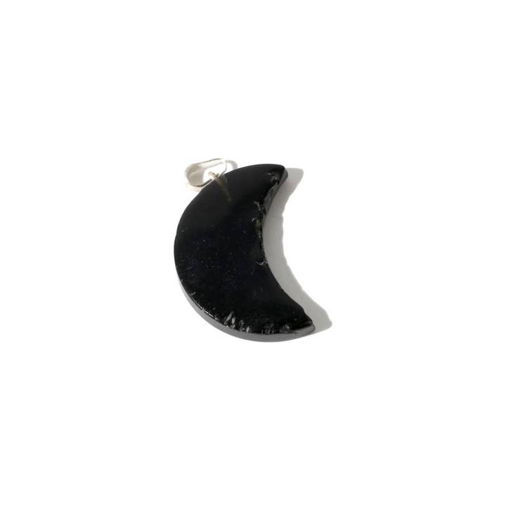 Stonebridge Imports - Wholesale Individual Charm/Pendant - Black Obsidian B Crescent Moon Pendant - Pack of 51