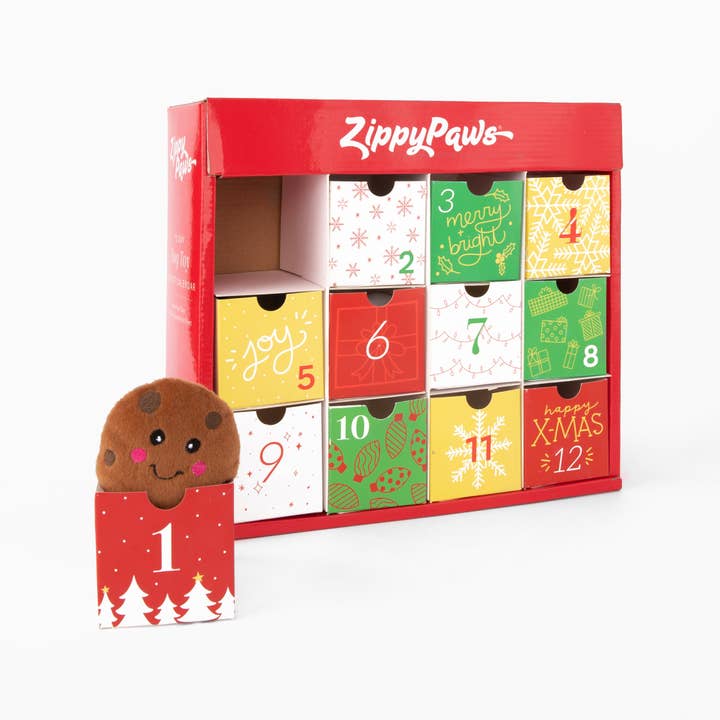 ZippyPaws - Wholesale Pet Plush Toy - Dog - Holiday - Advent Calendar - Christmas Dog Toy