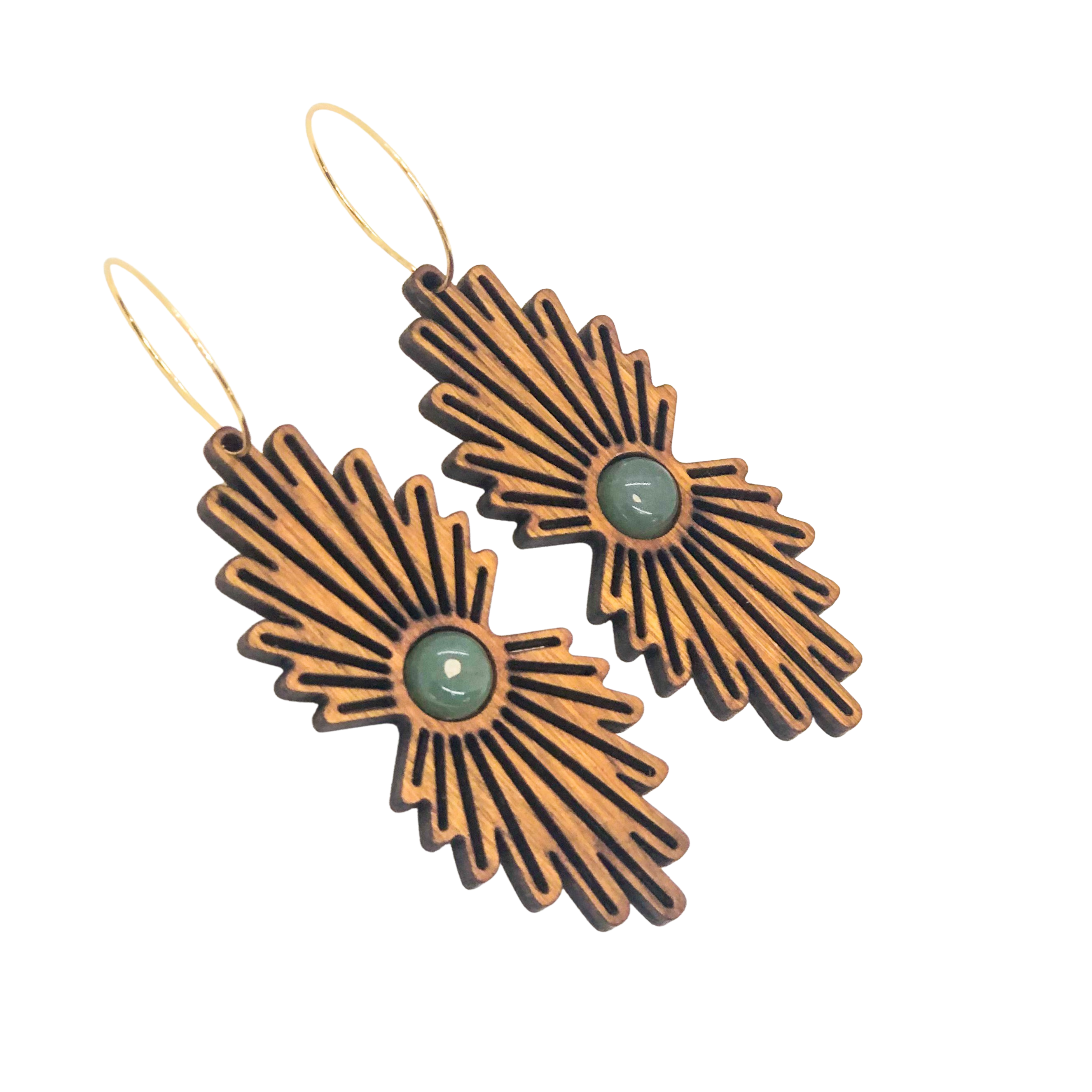 lovelevel – wholesale Dangle earrings – Gemstone Wood Earrings | SUNBURST3