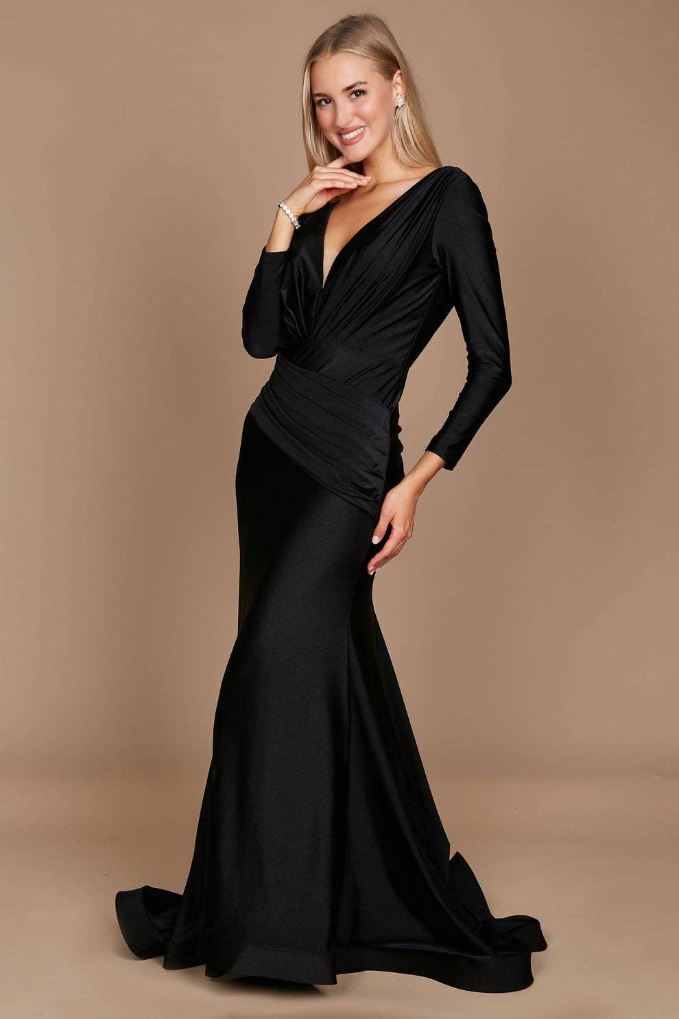 Kos Couture - Wholesale Gown - Women's - Long Sleeve Formal Evening Dress  9