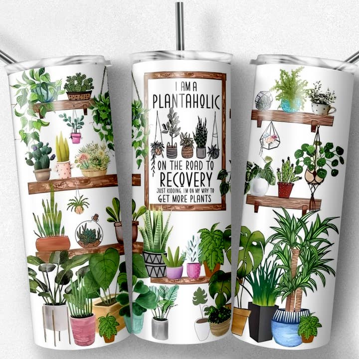 Plantaholic Tumbler, Garden Tumbler, Plants Tumbler for wholesale by So Peachy Designs