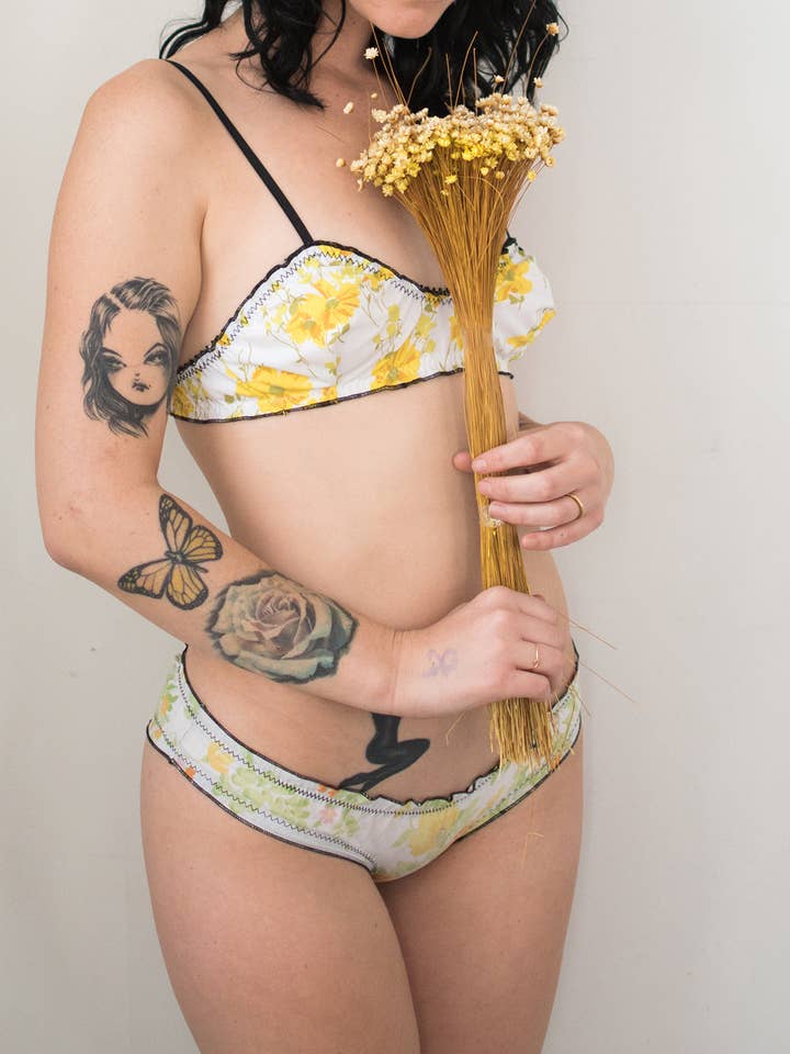 Clare Bare - Wholesale Lingerie Set - Women's - READY TO SHIP Mystery Print Oleander Bralette & Bloomer Set3