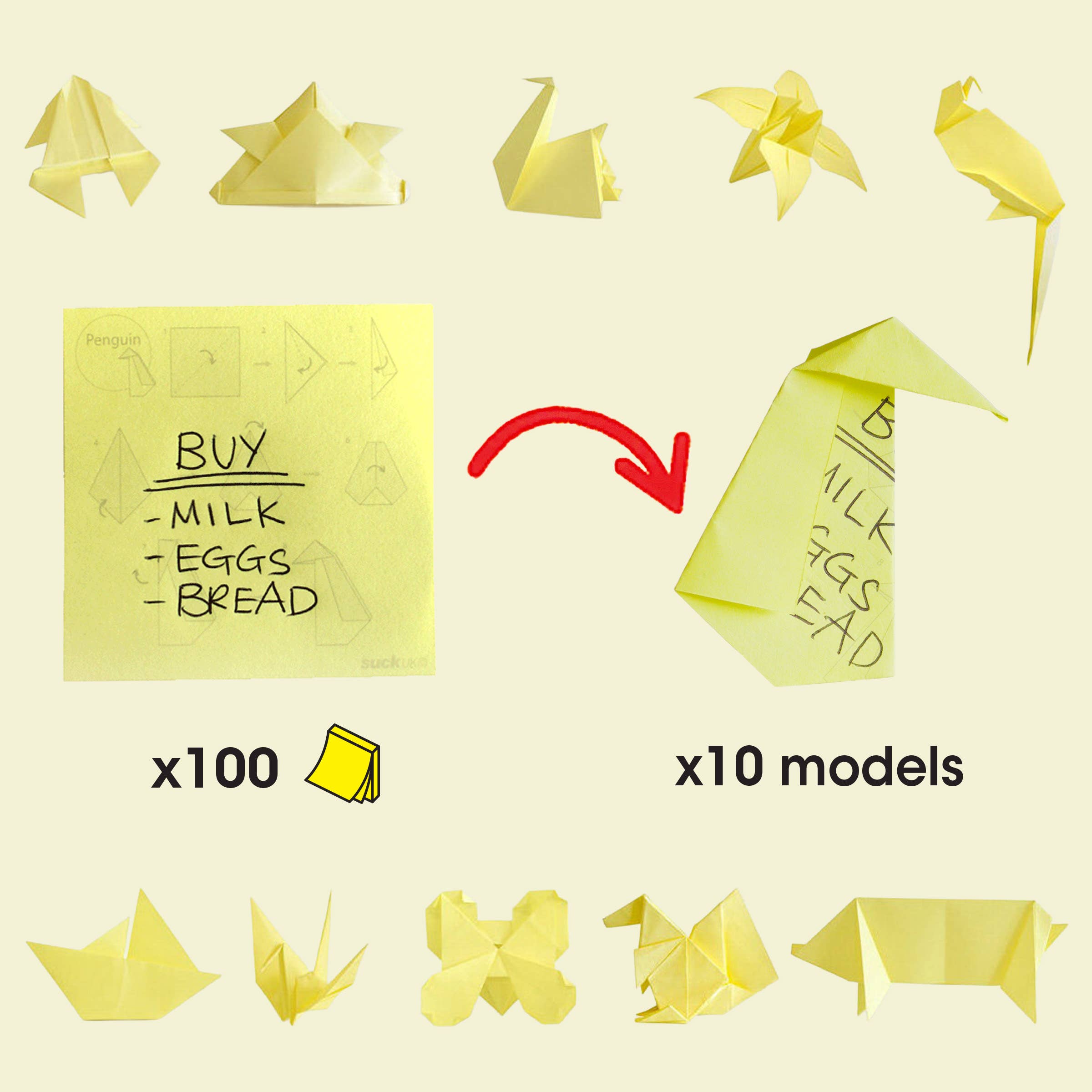 SUCK UK Ltd - USA - Wholesale Sticky Notes - Origami Sticky Notes1