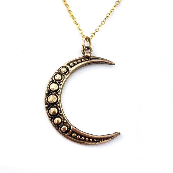 GODDESS MOON Necklace - Gold, Silver or Bronze for wholesale by Compass Rose Design
