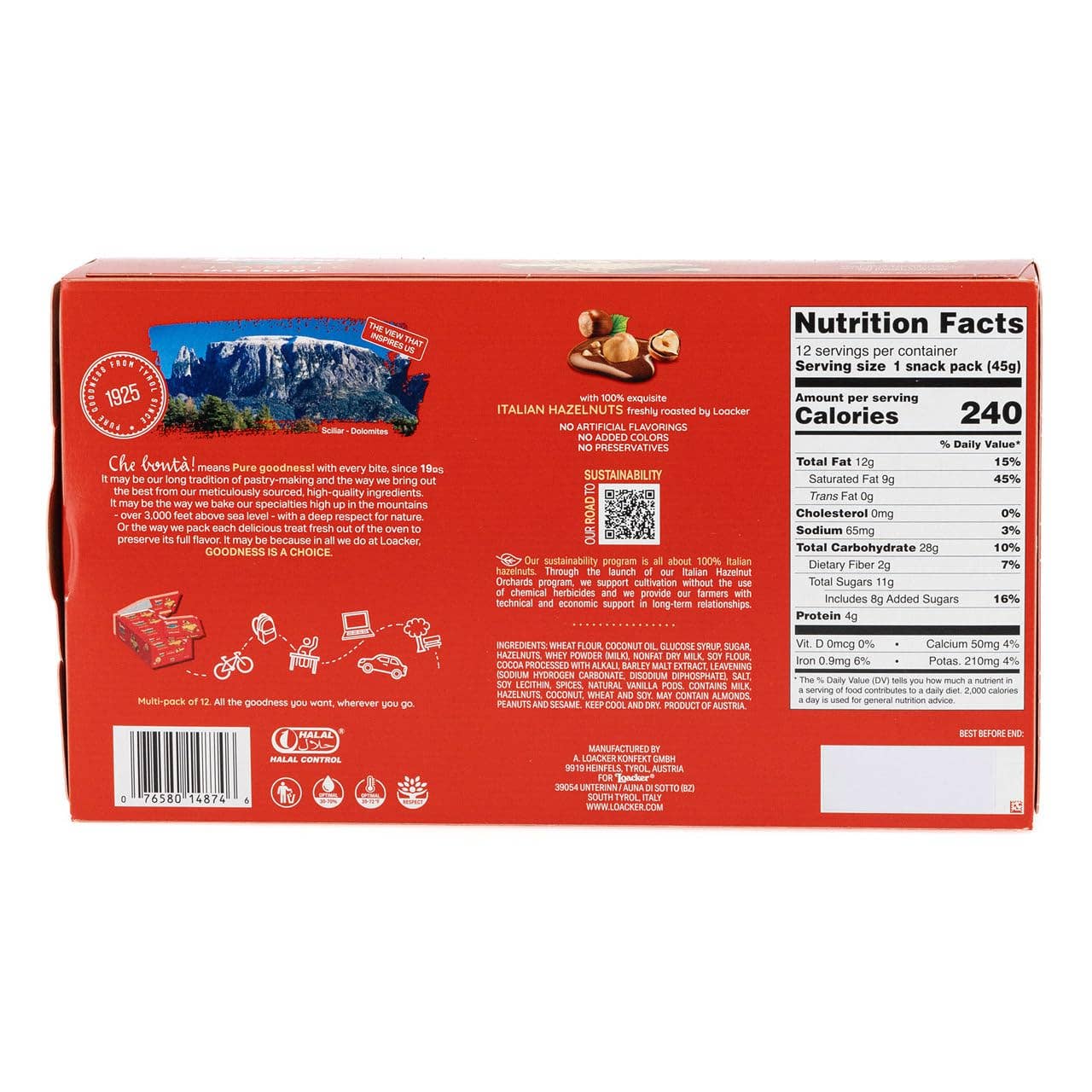 Horizon Top Market - Wholesale Cookie - LOACKER HAZELNUT CLASSIC WAFERS 1.59 OZ x 122