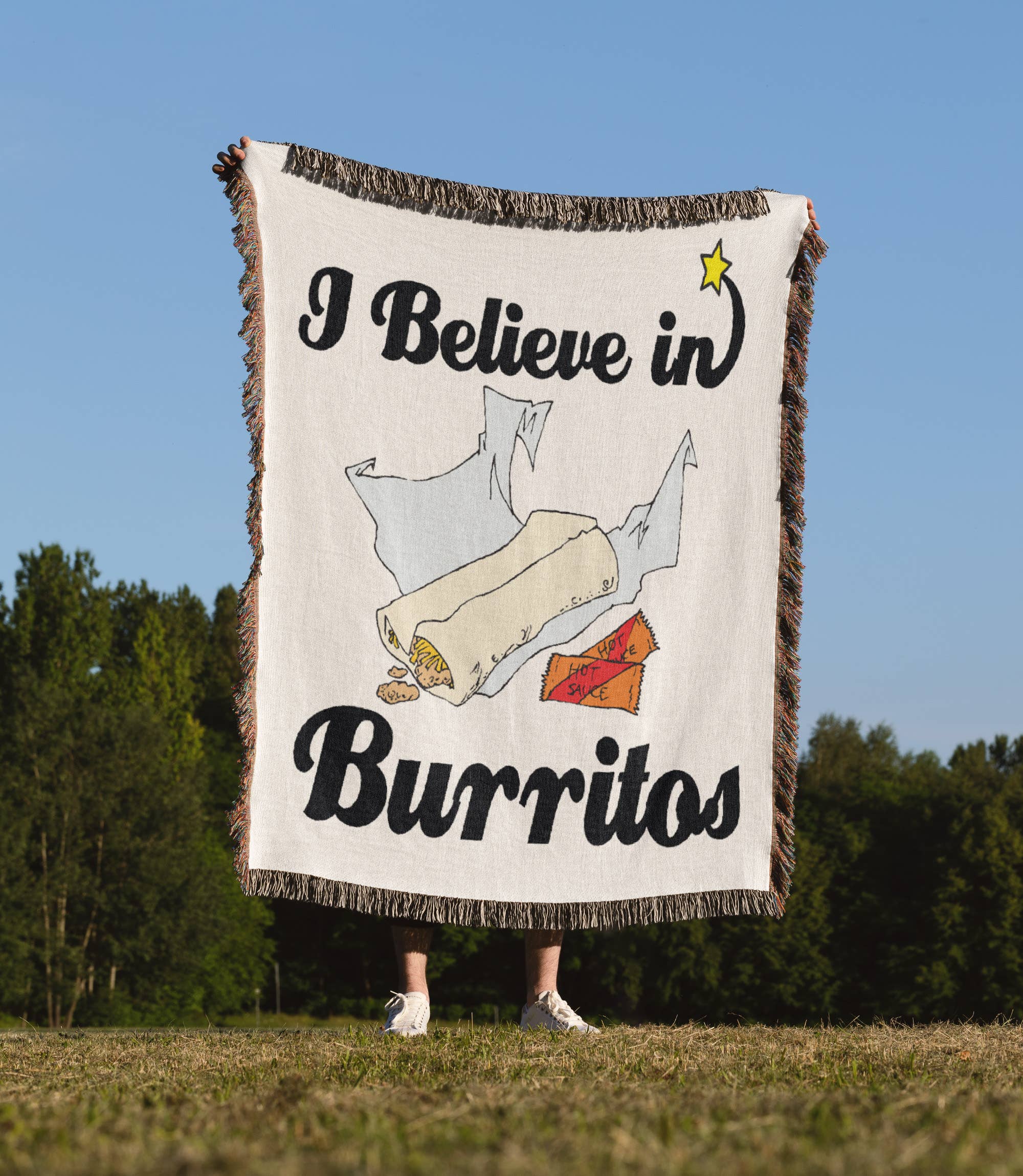 3dRose - Wholesale Throw Blanket - 3dRose, I Believe In Burritos, Blanket1