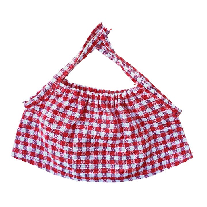Vichy Chemise Bretelles Et Culotte Assortie Rouge pour la vente par Maman Poule et Papa Coq