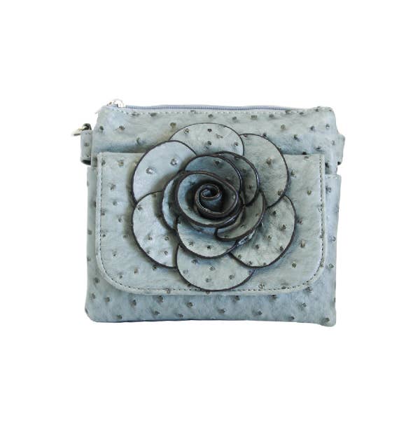 22 Tote - Wholesale Crossbody Bag - Women's - Floral Ostrich Crossbody Bag0