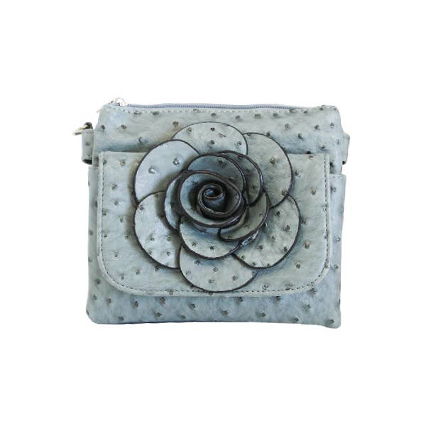 22 Tote - Wholesale Crossbody Bag - Women's - Floral Ostrich Crossbody Bag