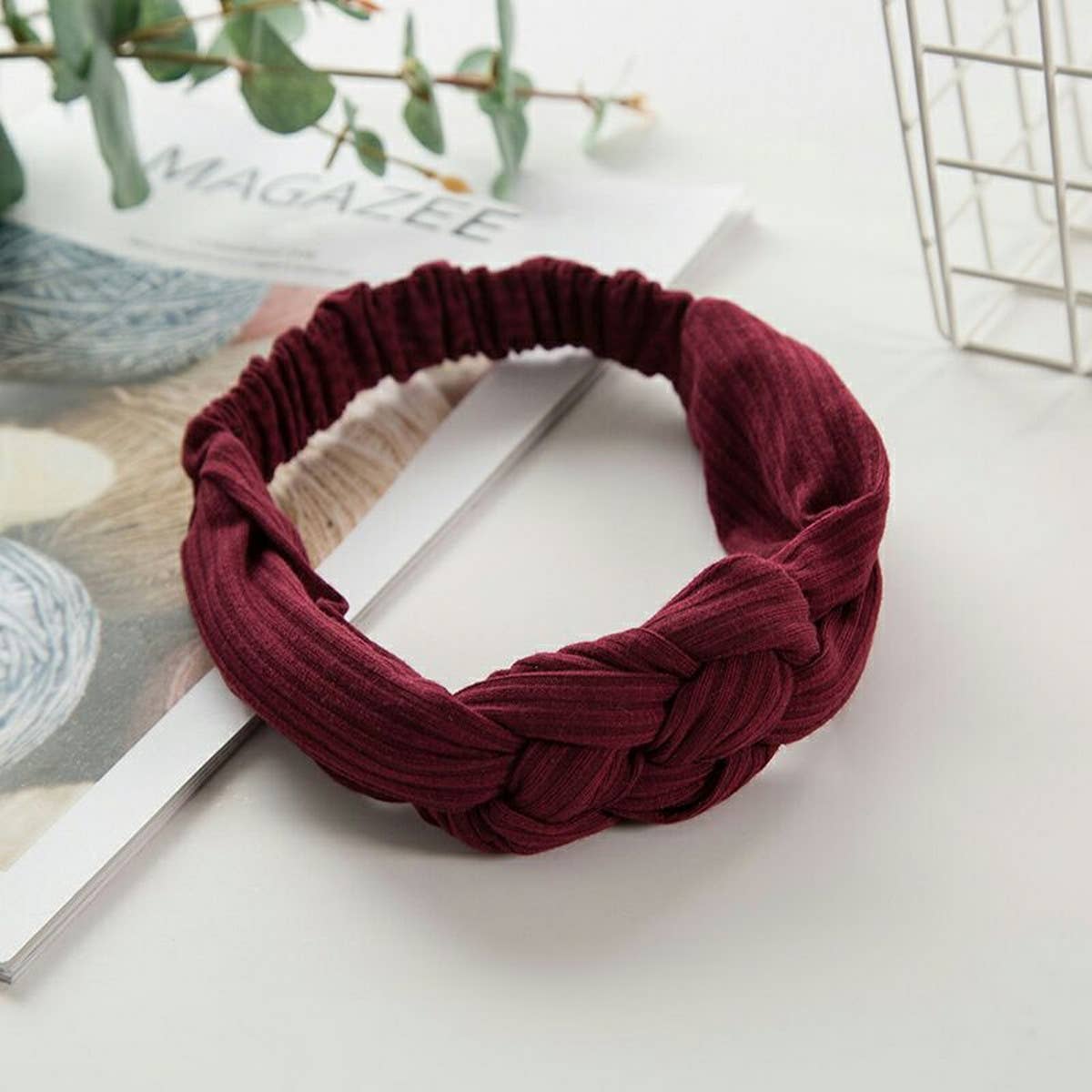ACCITY - Wholesale Fashion Headband - Women's - SOLID COLOR TWIST CROSS HEADBAND_CWMM07290