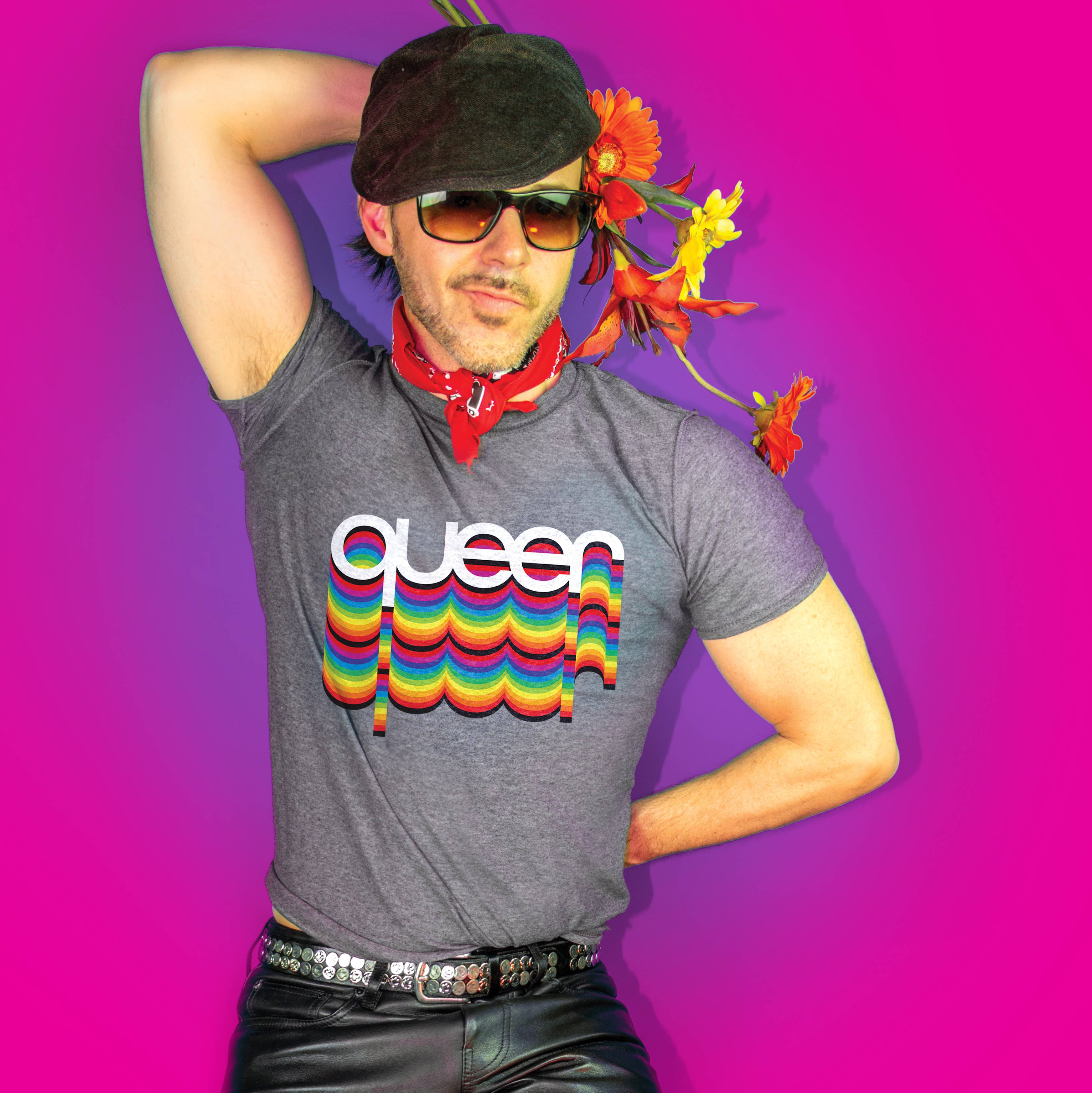 Peachy Kings / Kweer Cards – T-shirt estampada - Unissexo por atacado – T-shirt QUEER Rainbow (homossexual queer LGBTQ) - cinza (cópia)1