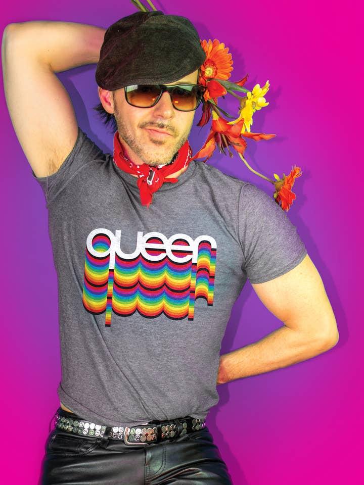 Peachy Kings / Kweer Cards – T-shirt estampada - Unissexo por atacado – T-shirt QUEER Rainbow (homossexual queer LGBTQ) - cinza (cópia)1