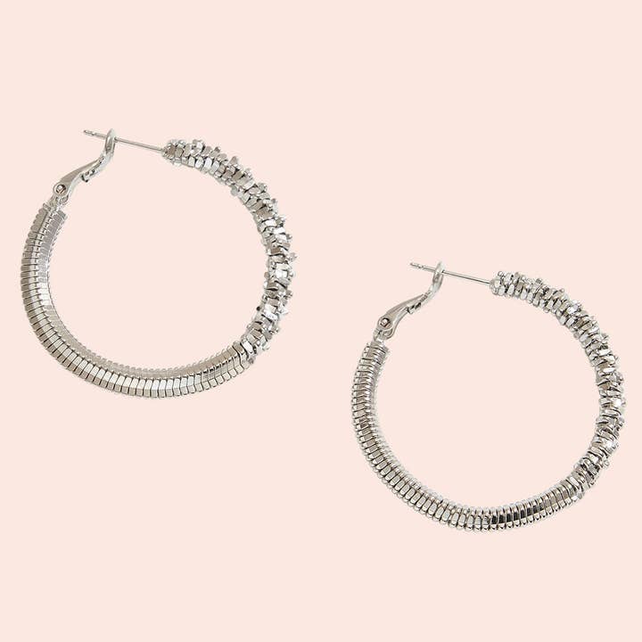 Fashion City - Wholesale Hoop Earrings - 14K Gold Dipped Half Coil Hoop Earrings1