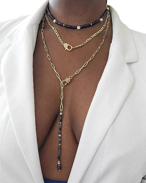 L. Styles, LLC - Wholesale Choker/Collar - Sapphire and Freshwater Choker Necklace1