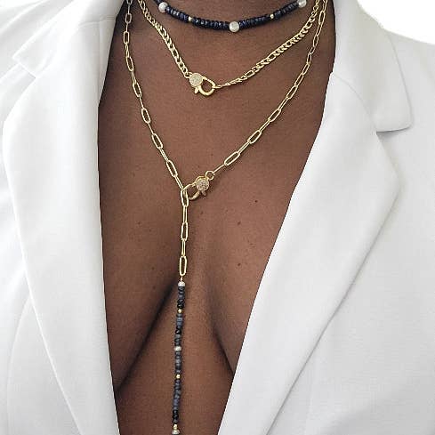 L. Styles, LLC - Wholesale Choker/Collar - Sapphire and Freshwater Choker Necklace1