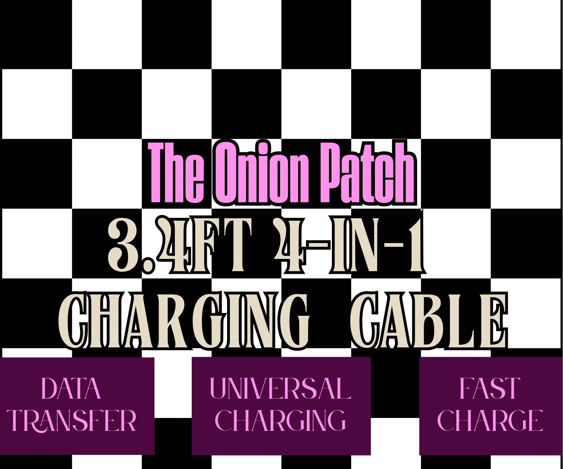 The Onion Patch – Engroshandel Opladningskabel – Cowboy Perle & Turkis Perle 4-i-1 Opladerkabel3