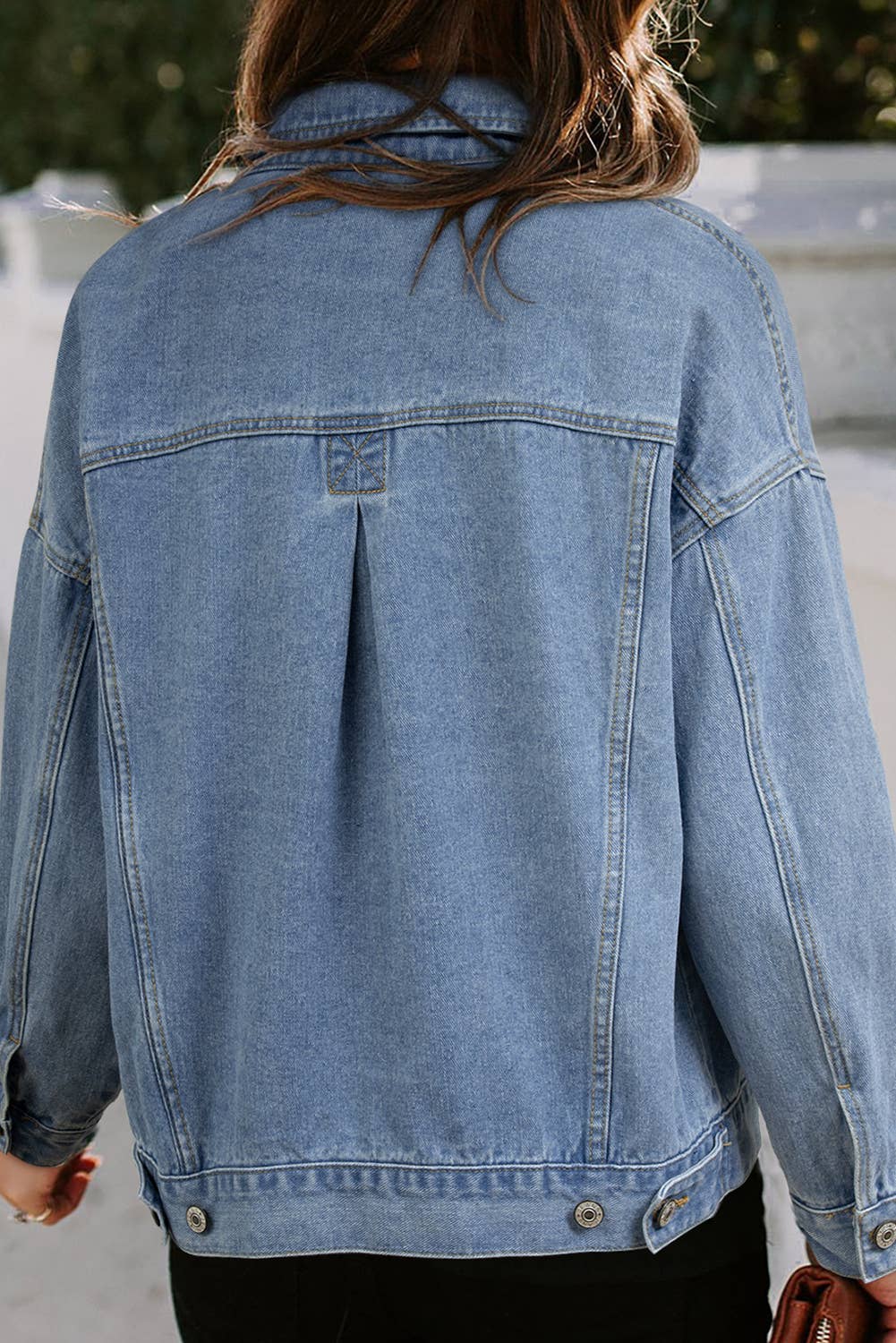 66DISCO - Wholesale Denim Jacket - Women's - Stripe Washed Oversize Pocketed Denim Jacket (S-XL)7