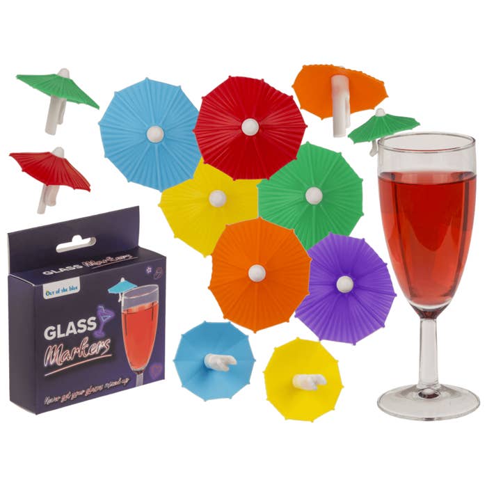 Glasmarkör, Cocktailparaply, silikon, för wholesale av Out of the blue KG