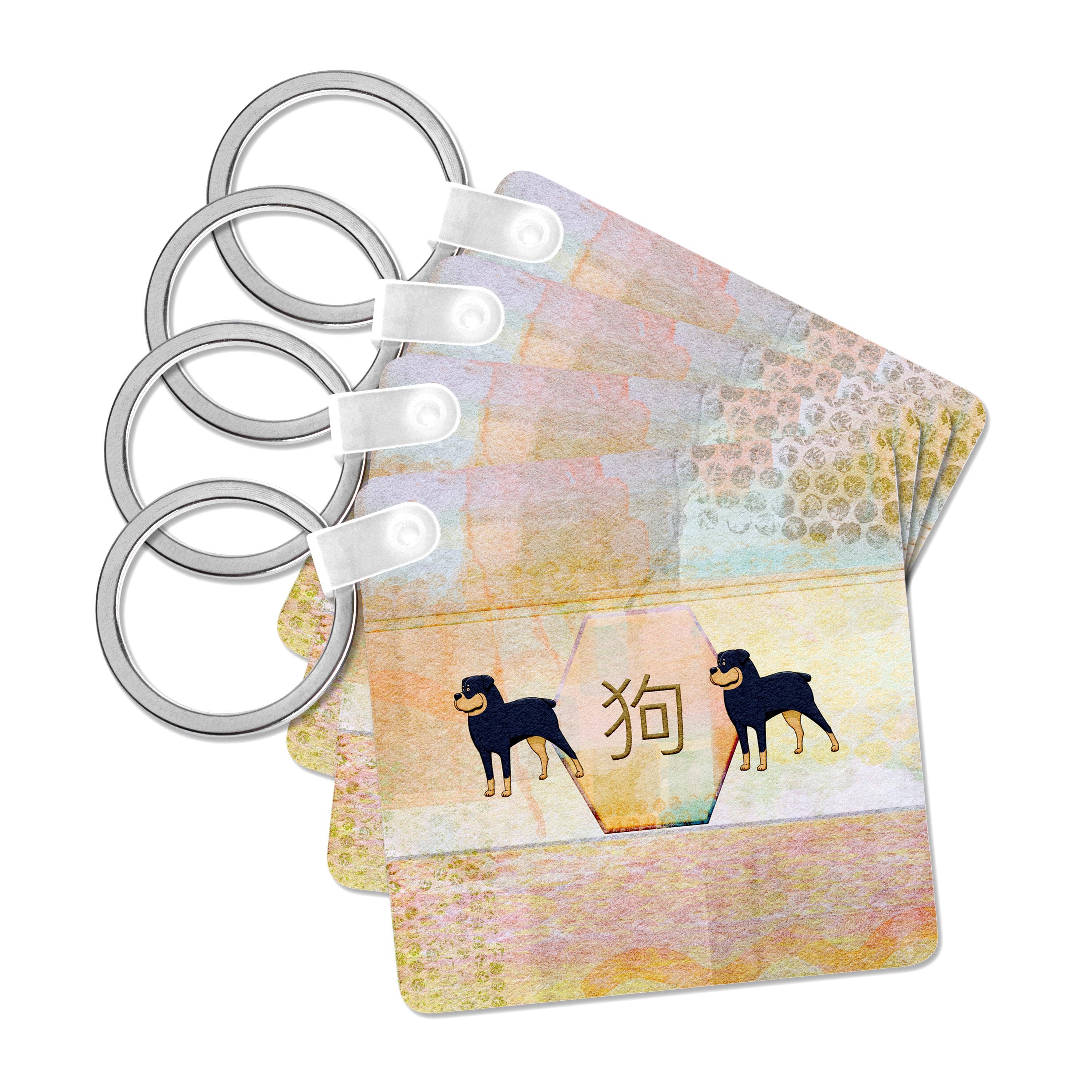 3dRose – Engroshandel Nøglering - Unisex – 3dRose, Dobermann, Filtoverflade Abstrakt, Hundens Tegn, Kinesisk, Pasteller, Nøglering0