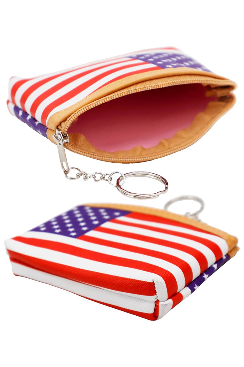 Cap Zone - Vente Porte-monnaie – unisexe - Sac à monnaie en cuir PU avec drapeau américain2