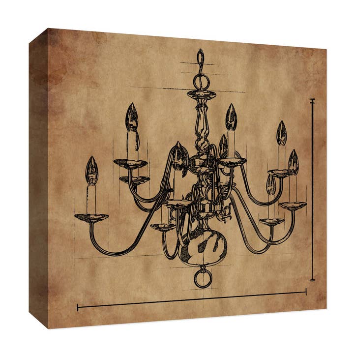 Antique Lamp Ii Décoration murale sur toile 22 x 22 po pour la vente par PTM Images