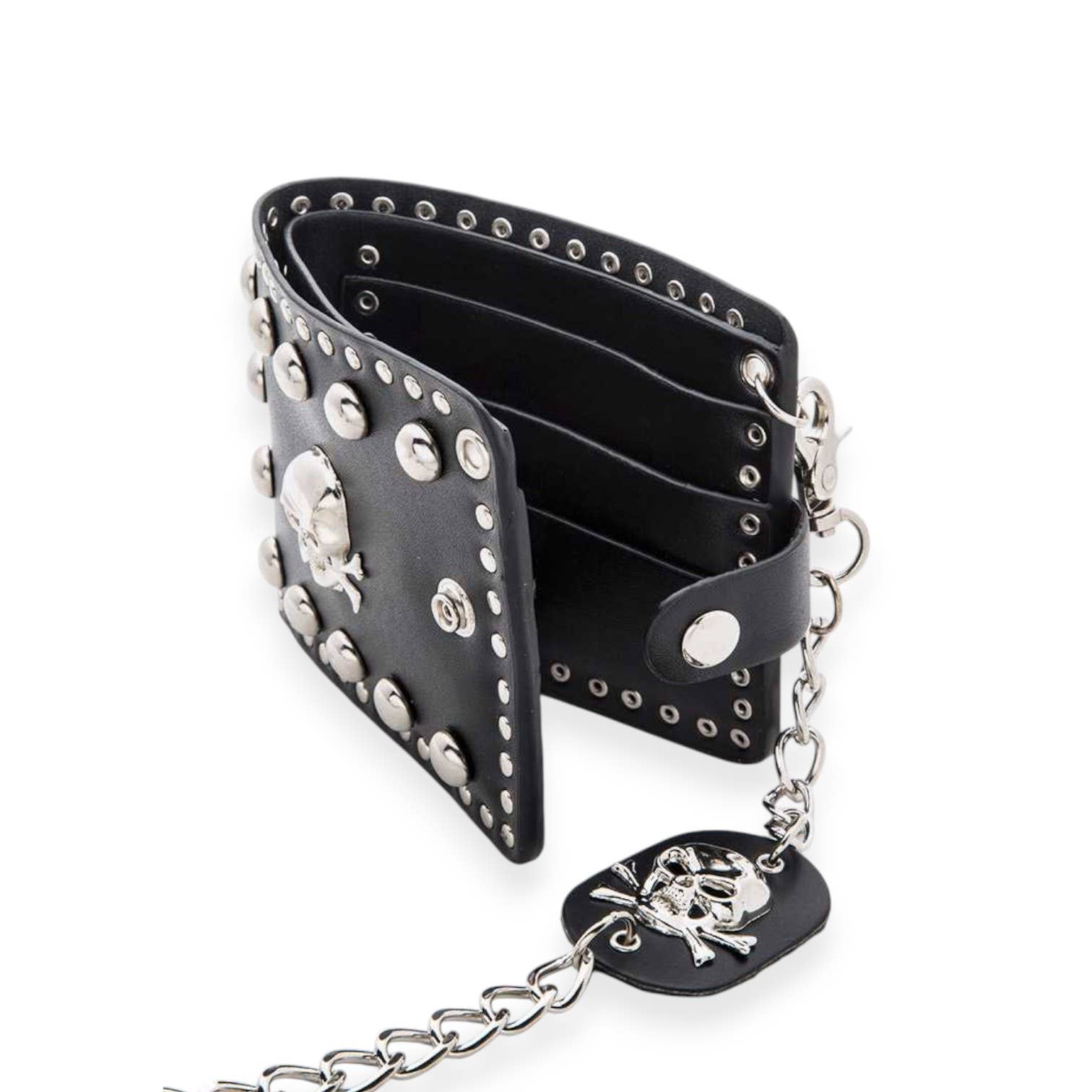 Noir Portefeuille Chaîne Biker Crâne Mix Studs en vente sur Faire3