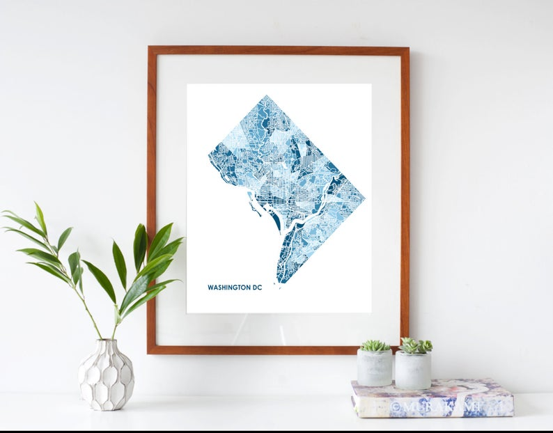 Juanita's Adventures - Wholesale Art Print - Juanitas Washington DC Map Print2