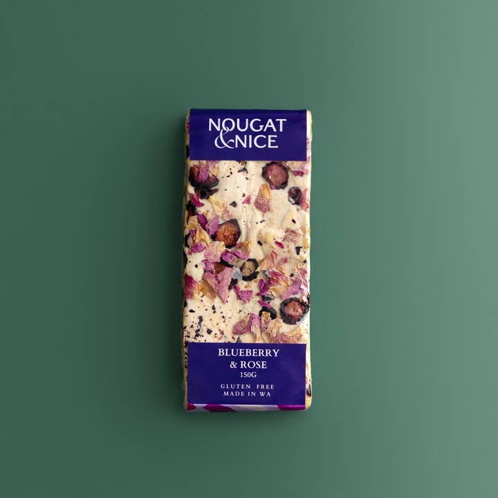 Blueberry & Rose Nougat | 150g Block for wholesale by Nougat & Nice