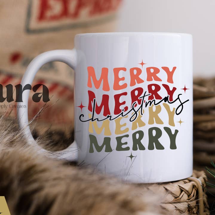 Merry Merry Merry Christmas Mug for wholesale by Aura Simply Creates
