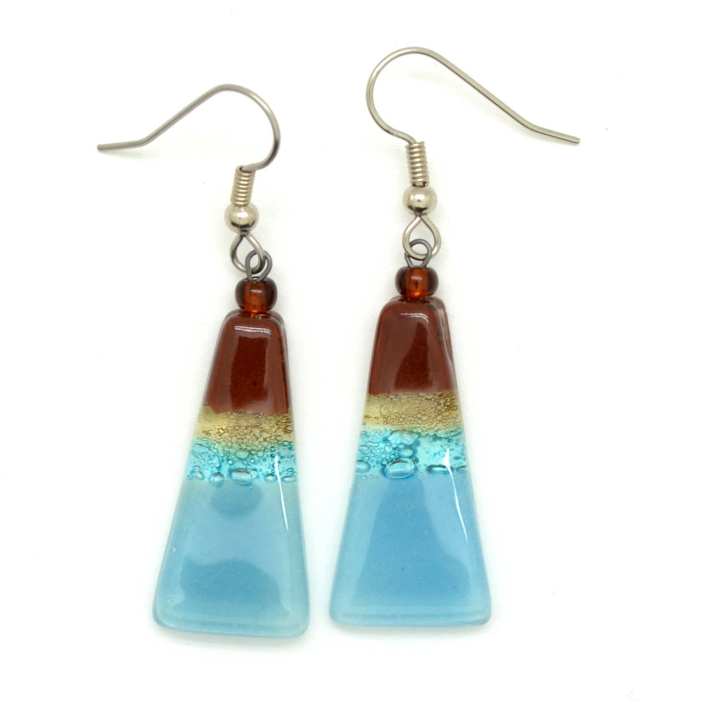 Dunitz & Company - Wholesale Dangle Earrings - Long Triangle Glass Dangle Handmade Earrings3