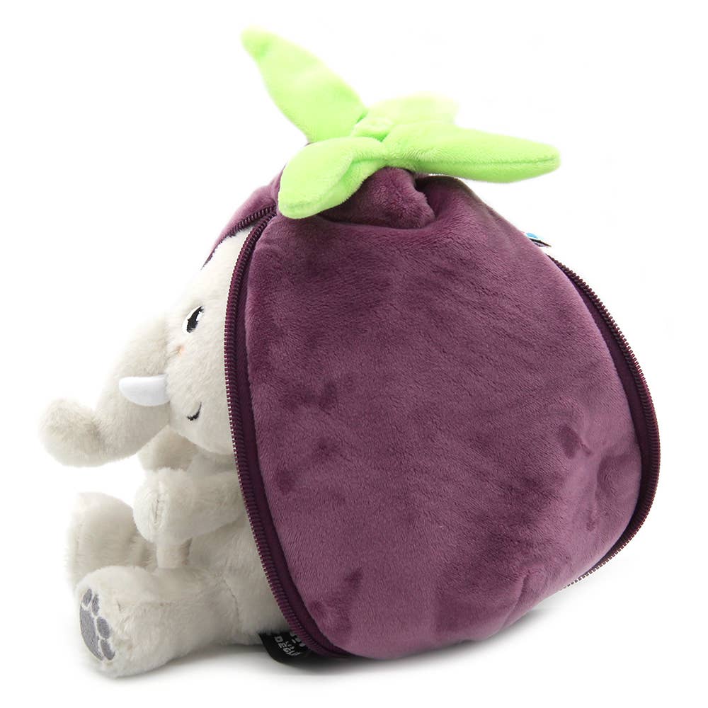 Les Déglingos, France - Wholesale Stuffed/Plush Toy - Kids & Baby - FLIPETZ - Plush Velvet the elephant / Aubergine5