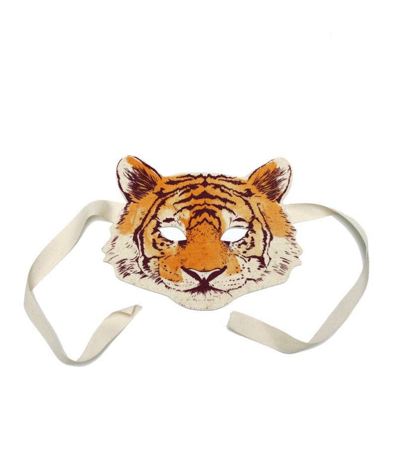 gul Tiger Maske i uldfilt til leg og dekoration for engroshandel på Faire1
