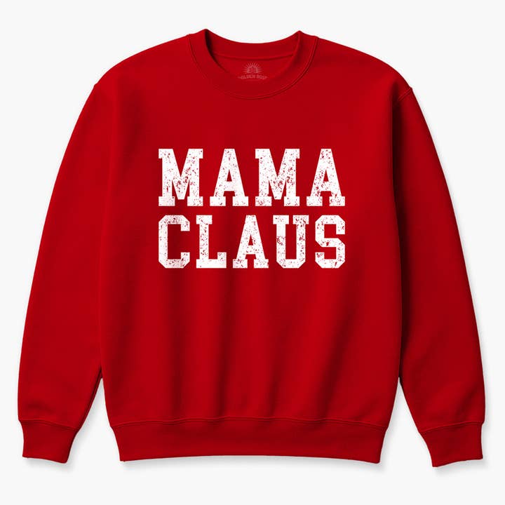 Golden Rose - Wholesale Graphic Sweatshirt - Women's - Mama Claus Holiday Pullover – Cozy Christmas Sweater2