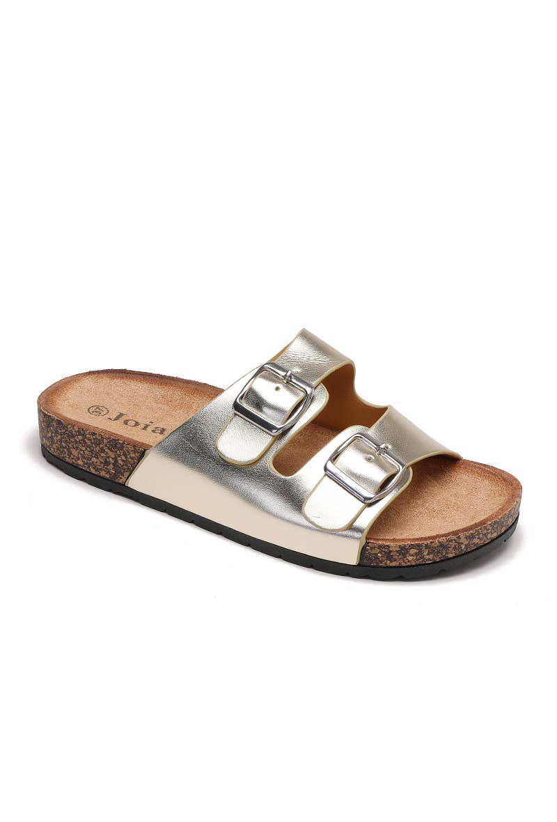 Joia Paris - Wholesale Sandaal - Dames - platte sandaal met dubbele band en verstelbare gesp W-12931