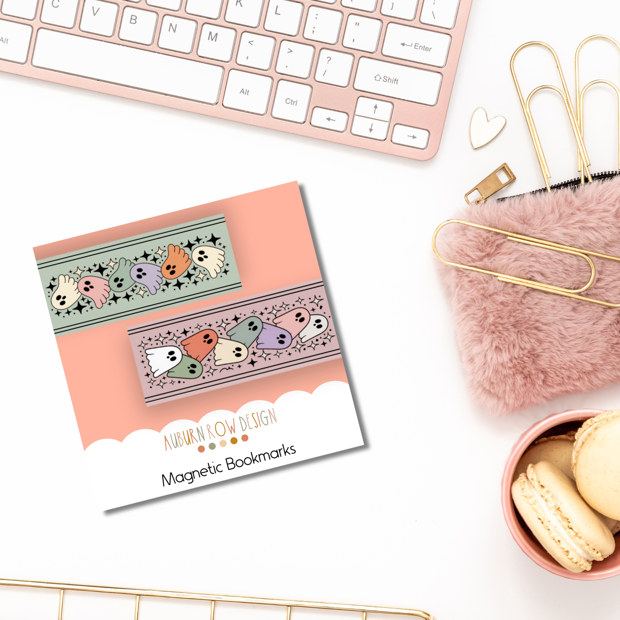 Auburn Row Design - Wholesale Bookmark - Pastel Ghost Magnetic Bookmark Set6