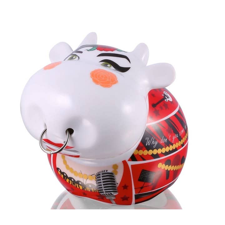 Big Money Bank, piggy bank, porcelain, Cow Singer for wholesale by Silly Design
