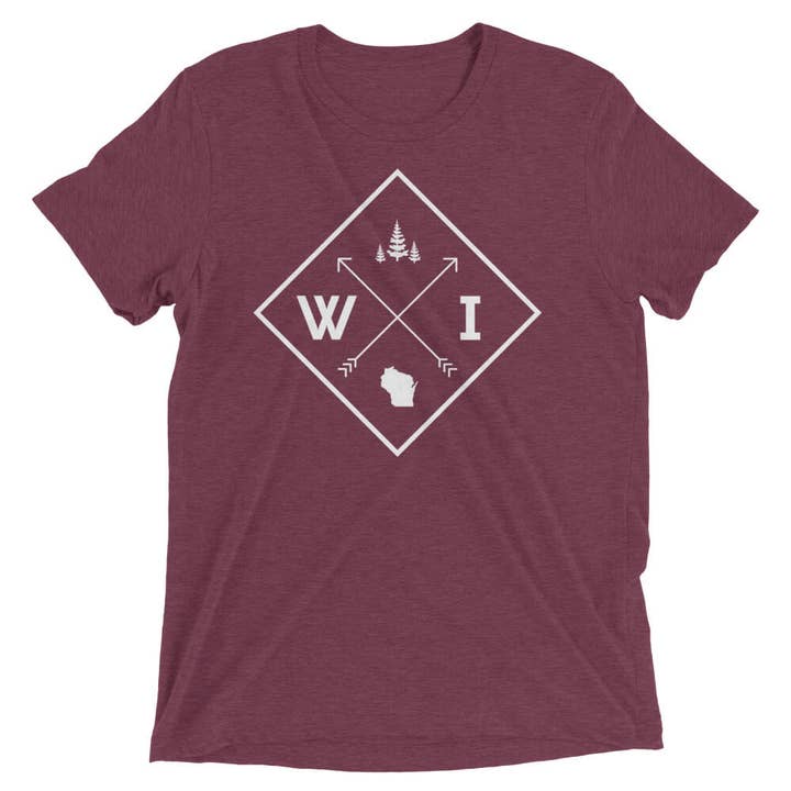Arrows Tee – Maroon for wholesale by Forward Apparel Co.