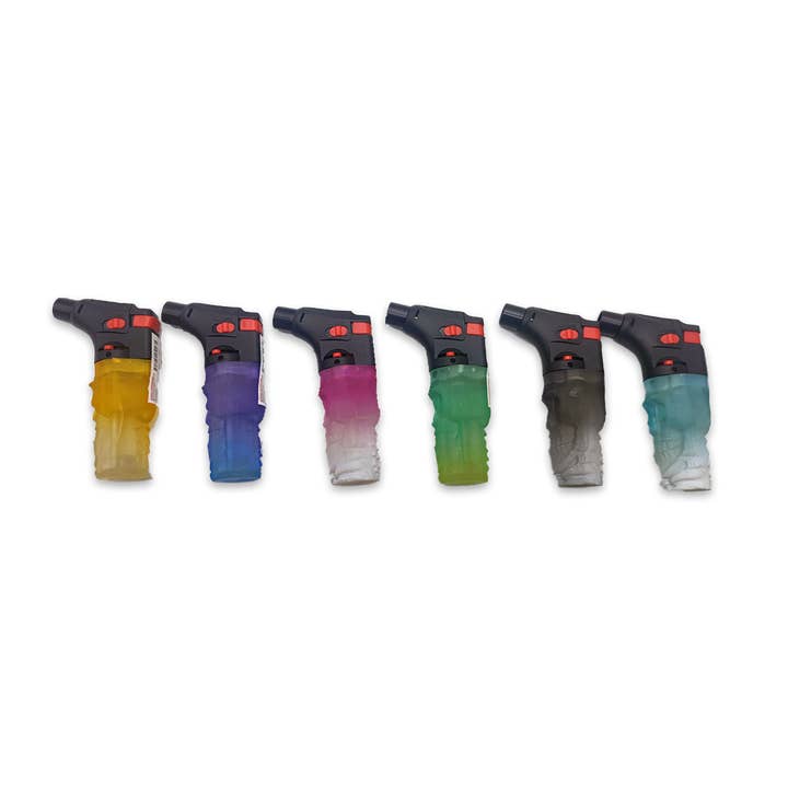 Novelty Brands - Wholesale Lighter - Glow in The Dark Skull Torch Lighter - 12 Piece Display