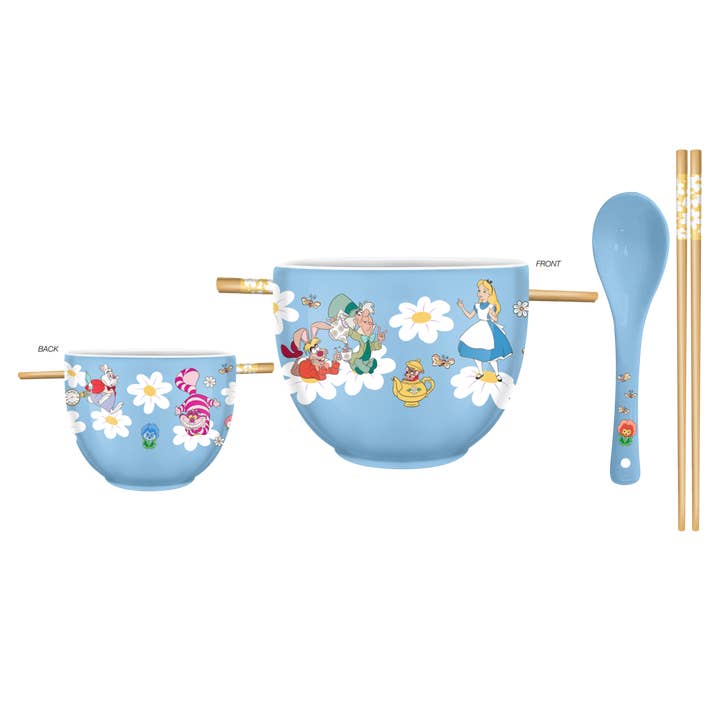 Alice in Wonderland Wildflower 20oz Ceramic Ramen Bowl for wholesale by Silver Buffalo