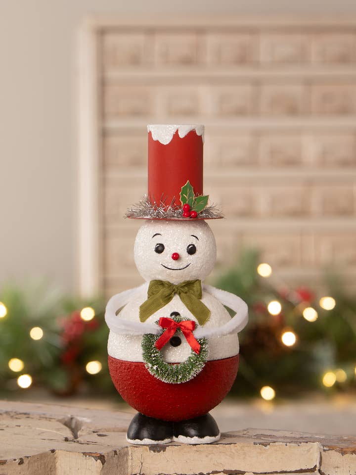 Top Hat Snowman Container for wholesale by Bethany Lowe Designs