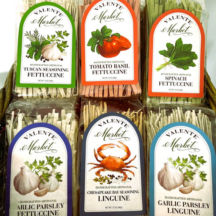 Valente Pasta – Großhandel Pasta – Tomaten-Basilikum-Fettuccine / Trockene Pasta / Spezialpasta8